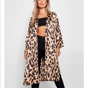 Satin Leopard Kimono